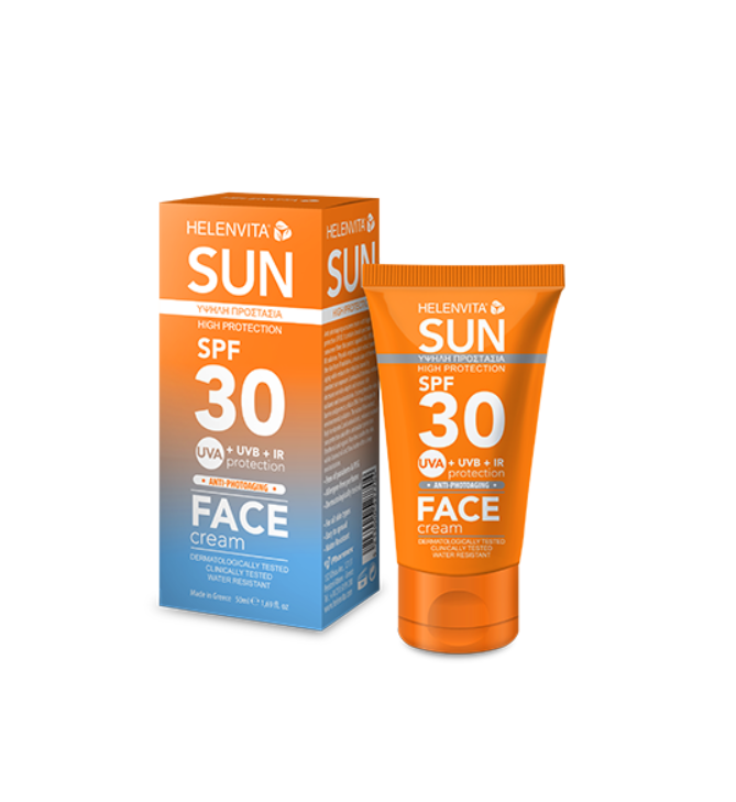 Helenvita Sun High Protection Αδιάβροχη Αντηλιακή Κρέμα Προσώπου SPF30 50ml