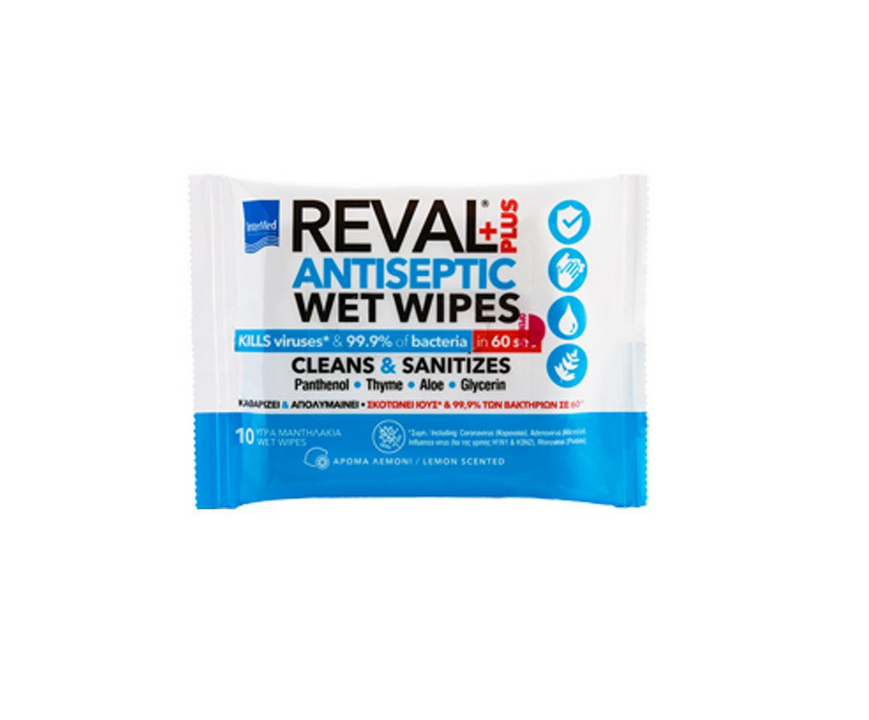 Intermed Reval Plus Antiseptic Wet Wipes 10τμχ