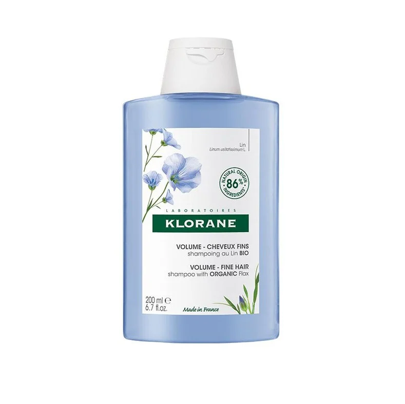 Klorane Flax Fiber Σαμπουάν για Όγκο για Εύθραυστα Μαλλιά 200ml