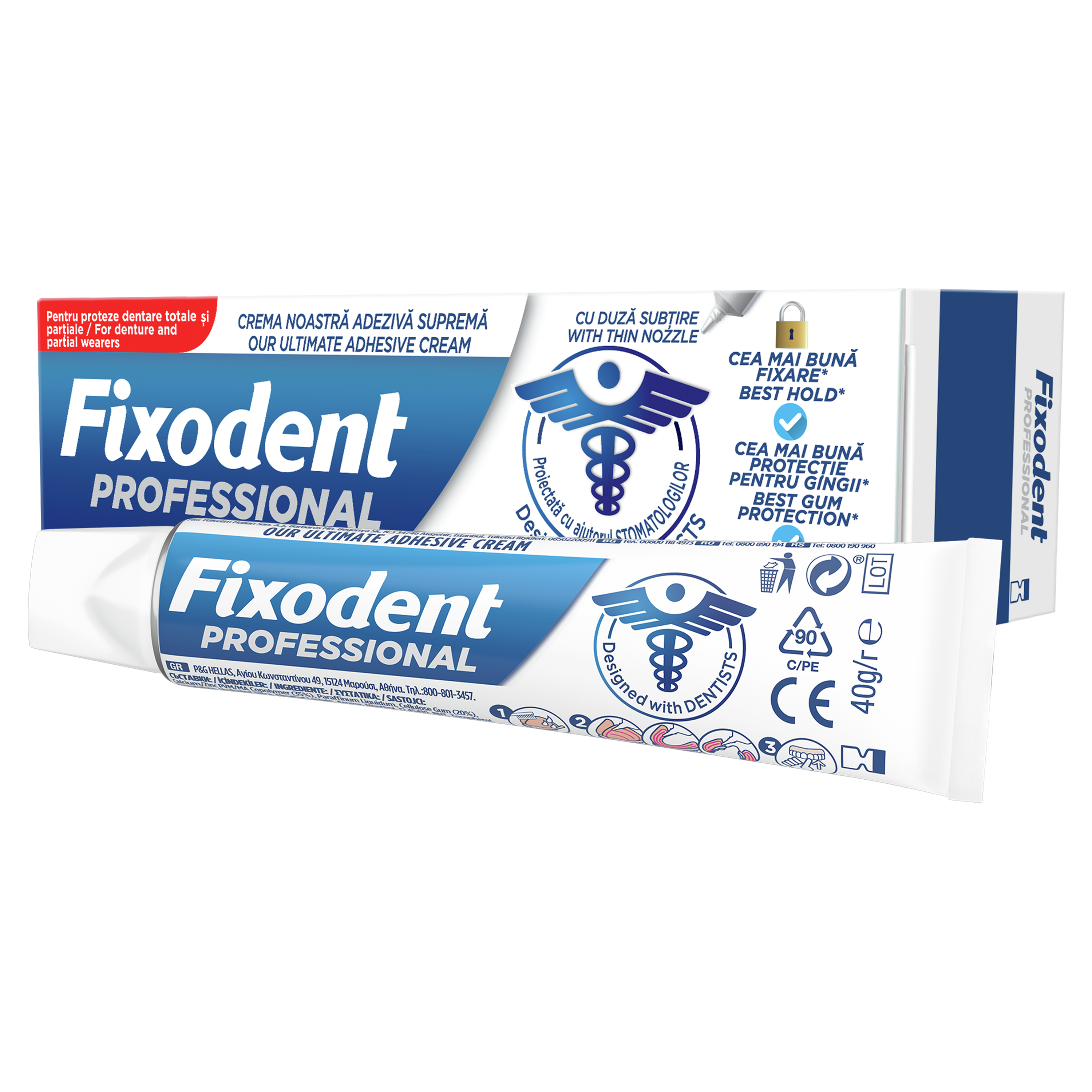 Fixodent Professional Στερεωτική Κρέμα Τεχνητής Οδοντοστοιχίας 40gr