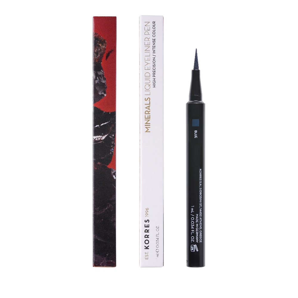 Korres Minerals Liquid Waterproof Στυλό Eye Liner 03 Blue 1ml