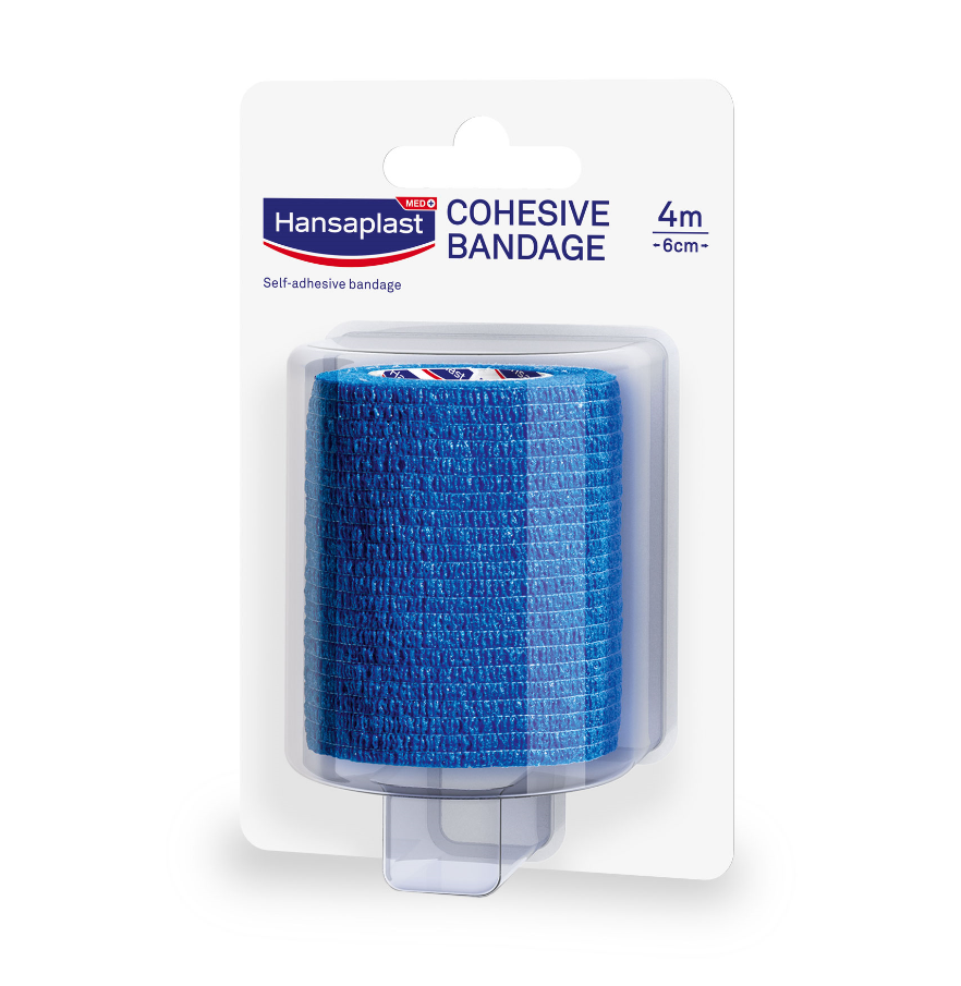 Hansaplast Cohesive Bandage Αυτοσυγκρατούμενος Επίδεσμος 6cm x 4m Μπλε