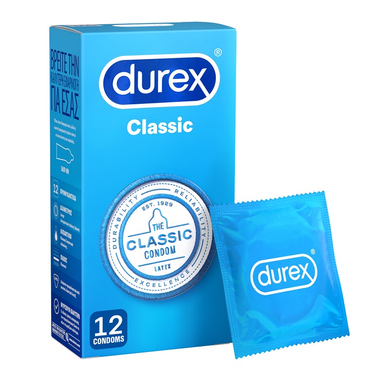 Durex Classic Προφυλακτικά με Ήπια Λίπανση 12τμχ