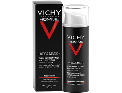 Vichy Homme Hydra Mag C+ 24ωρο Ενυδατικό Ανδρικό Gel Προσώπου για Ευαίσθητες Επιδερμίδες με Βιταμίνη C 50ml