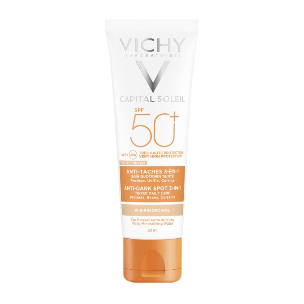 Vichy Capital Soleil Anti Dark Spot 3-in-1 Tinted Αντηλιακή Κρέμα Προσώπου SPF50+ με Χρώμα Κατά των Κηλίδων 50ml