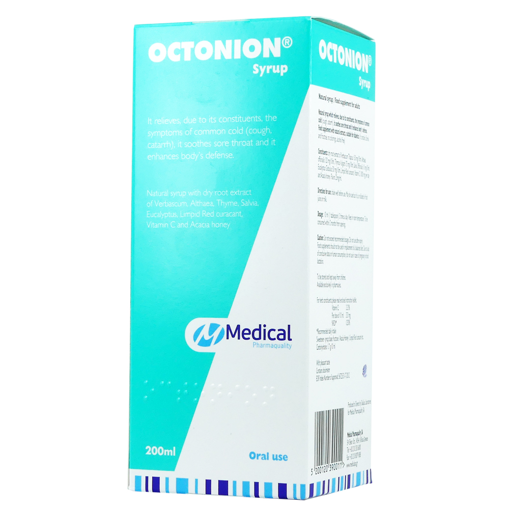 Medical PQ Octonion Σιρόπι Ενηλίκων για Ξηρό Βήχα Μέντα 200ml