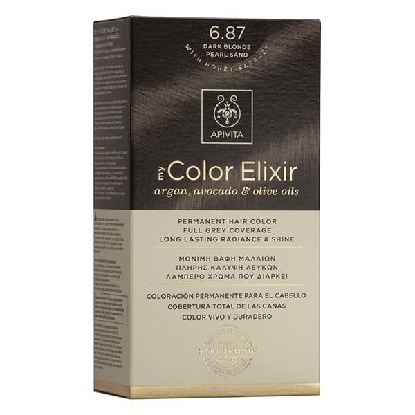 Apivita My Color Elixir Μόνιμη Βαφή Μαλλιών No 6.87 Ξανθό Σκούρο Περλέ Μπεζ, 1 τεμάχιο