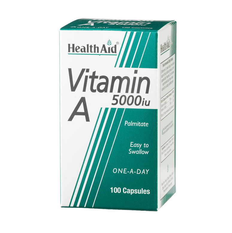 HEALTH AID VITAMIN A 5000IU CAPSULES 100S