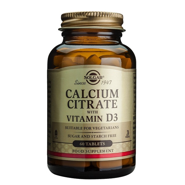 Solgar Calcium Citrate with Vitamin D3 250mg 60tabs