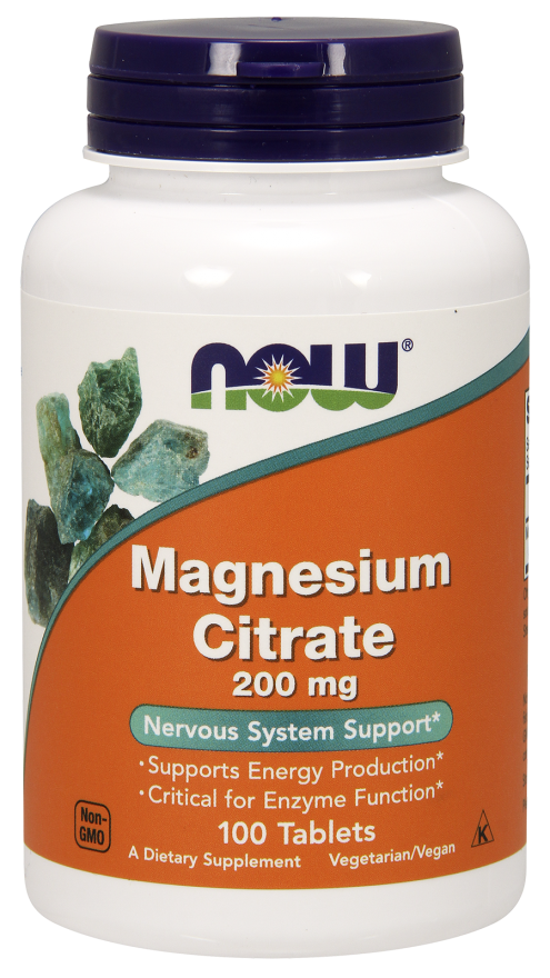 NOW MAGNESIUM CITRATE 200 MG VEGET.100 TABS  