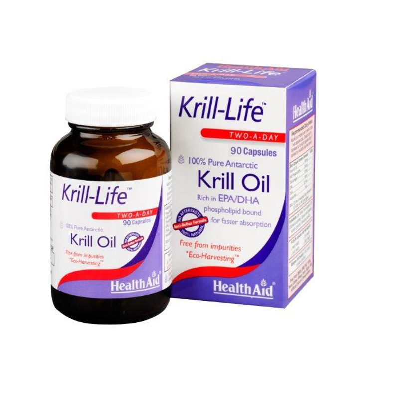 Health Aid Krill Life Two A Day Krill Oil Κατάλληλο για Παιδιά 90 κάψουλες