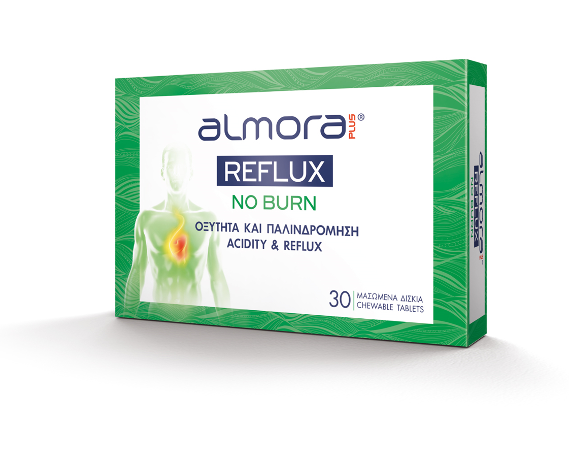 Elpen Almora Plus Reflux No Burn για Δυσπεψία και Γαστροοισοφαγική Παλινδρόμηση 30chew tabs