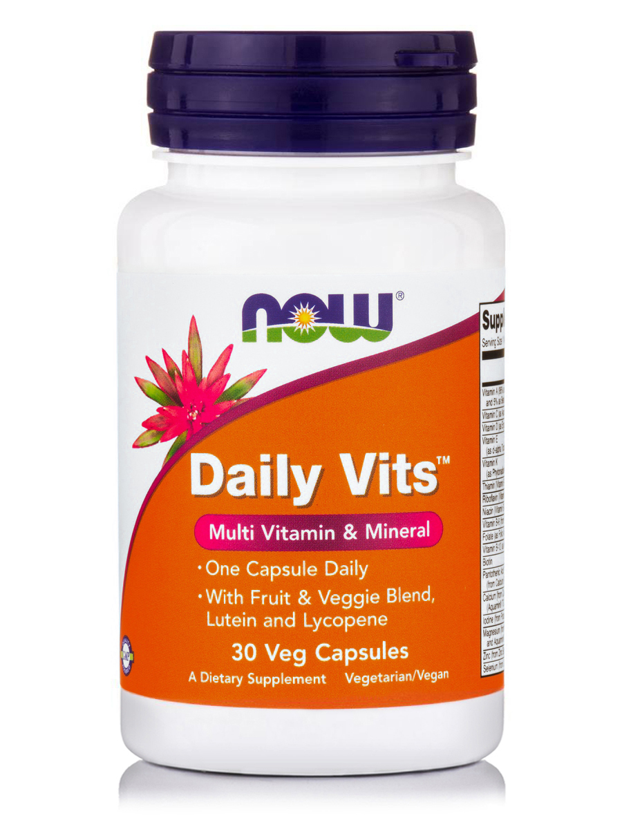 NOW DAILY VITS™ MULTI (+LYCOPENE & LUTEIN) - VEGETAR 30 TABS