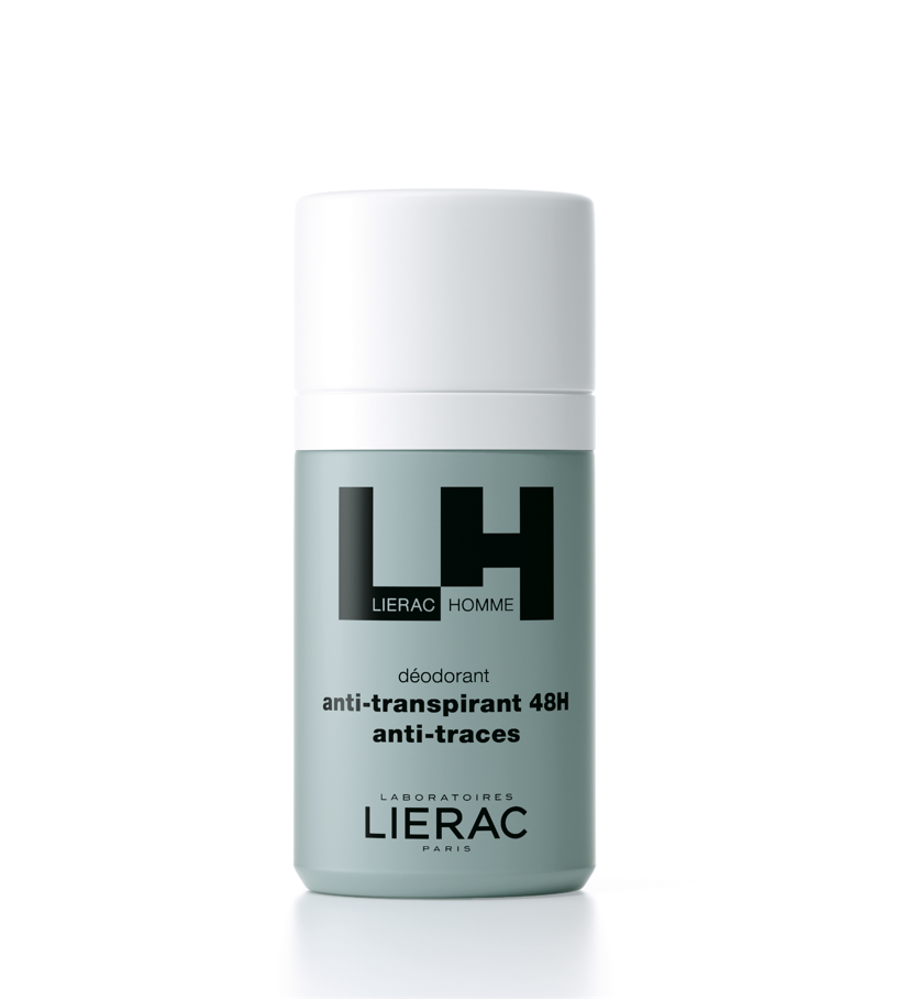 LIERAC Homme Anti-Transpirant 48H Anti-Traces Αποσμητικό που δεν αφήνει Ίχνη Roll-On 50ml