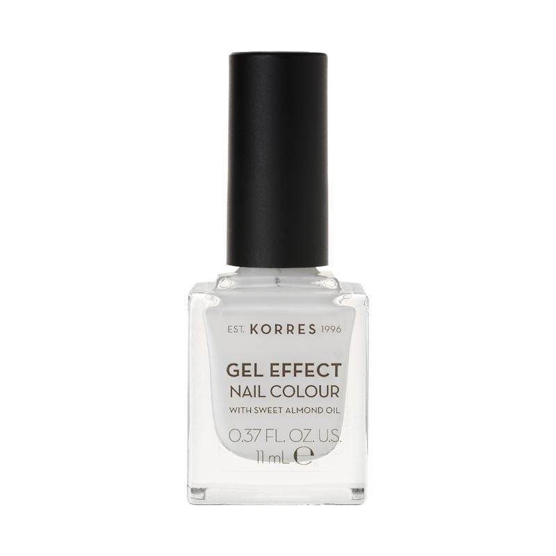 Korres Gel Effect Gloss Βερνίκι Νυχιών Μακράς Διαρκείας Λευκό 1 Blanc White 11ml