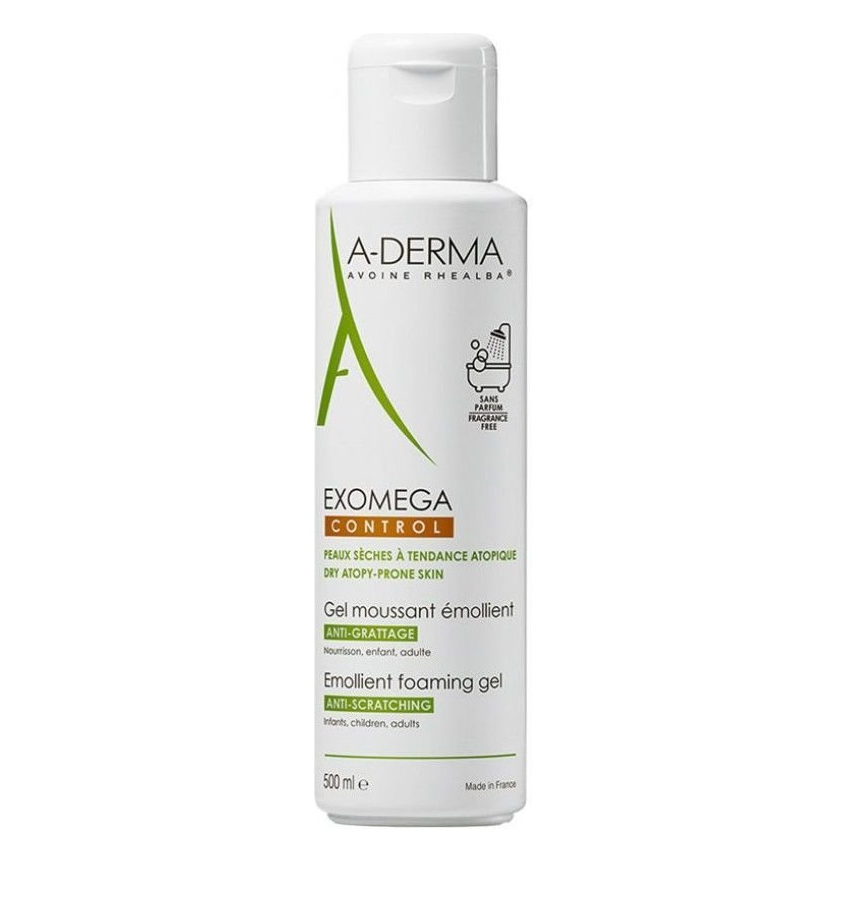 A-Derma Exomega Emollient Foaming Gel Κατάλληλο για Ατοπική Επιδερμίδα 500ml