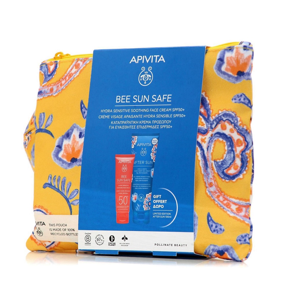 Apivita Bee Sun Safe Promo Hydra Sensitive Soothing Face Cream SPF50 50ml και After Sun 100ml