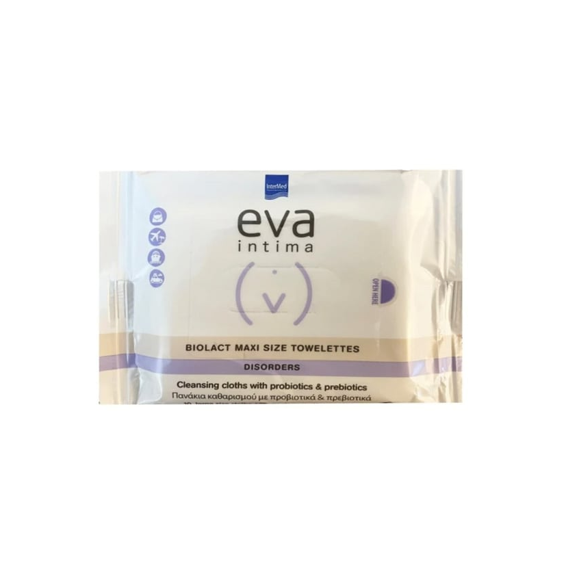 Intermed Eva Intima Biolact Maxi Size Μαντηλάκια Καθαρισμού 10τμχ