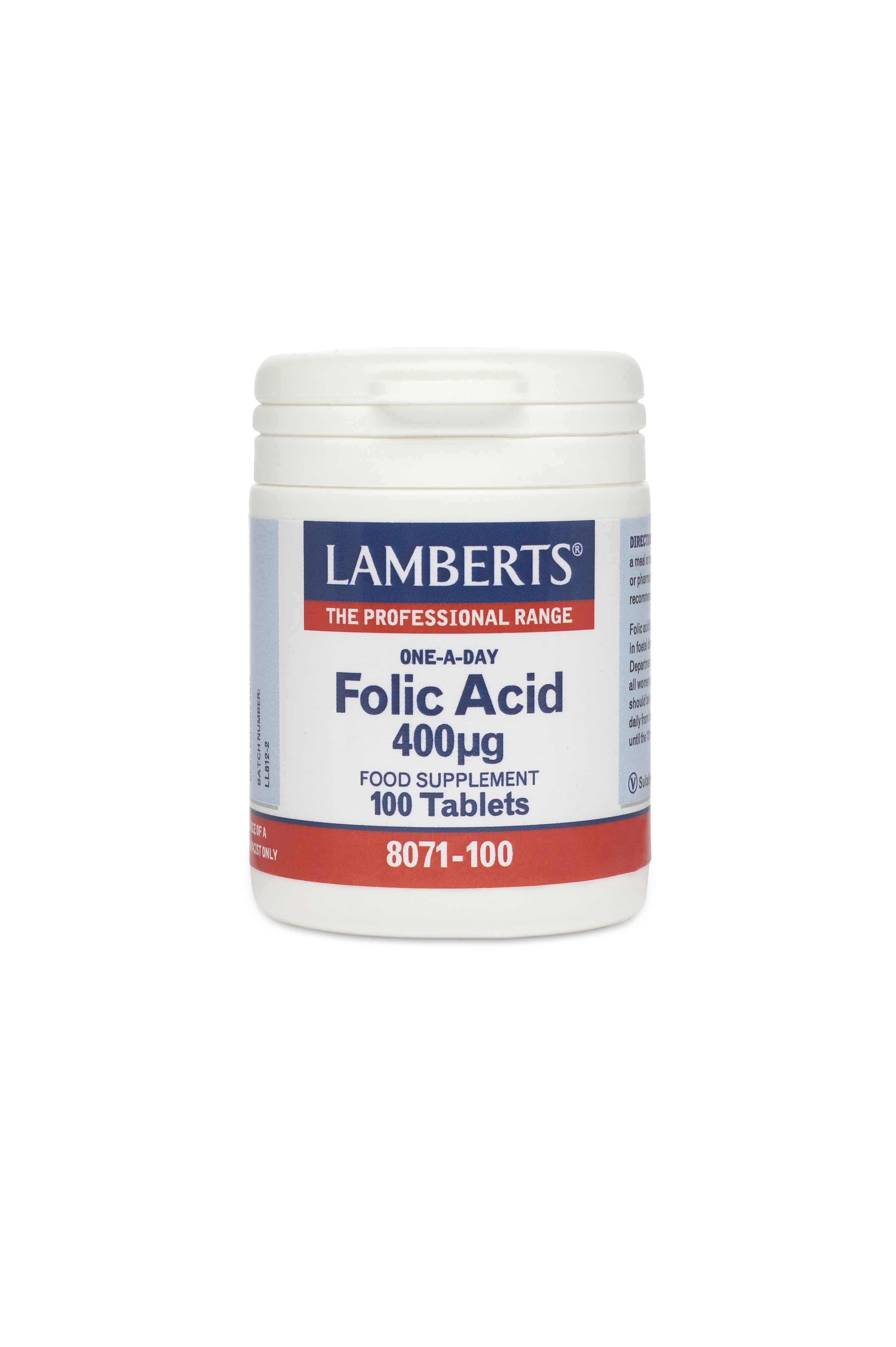 Lamberts Folic Acid Βιταμίνη 400mcg 100 ταμπλέτες