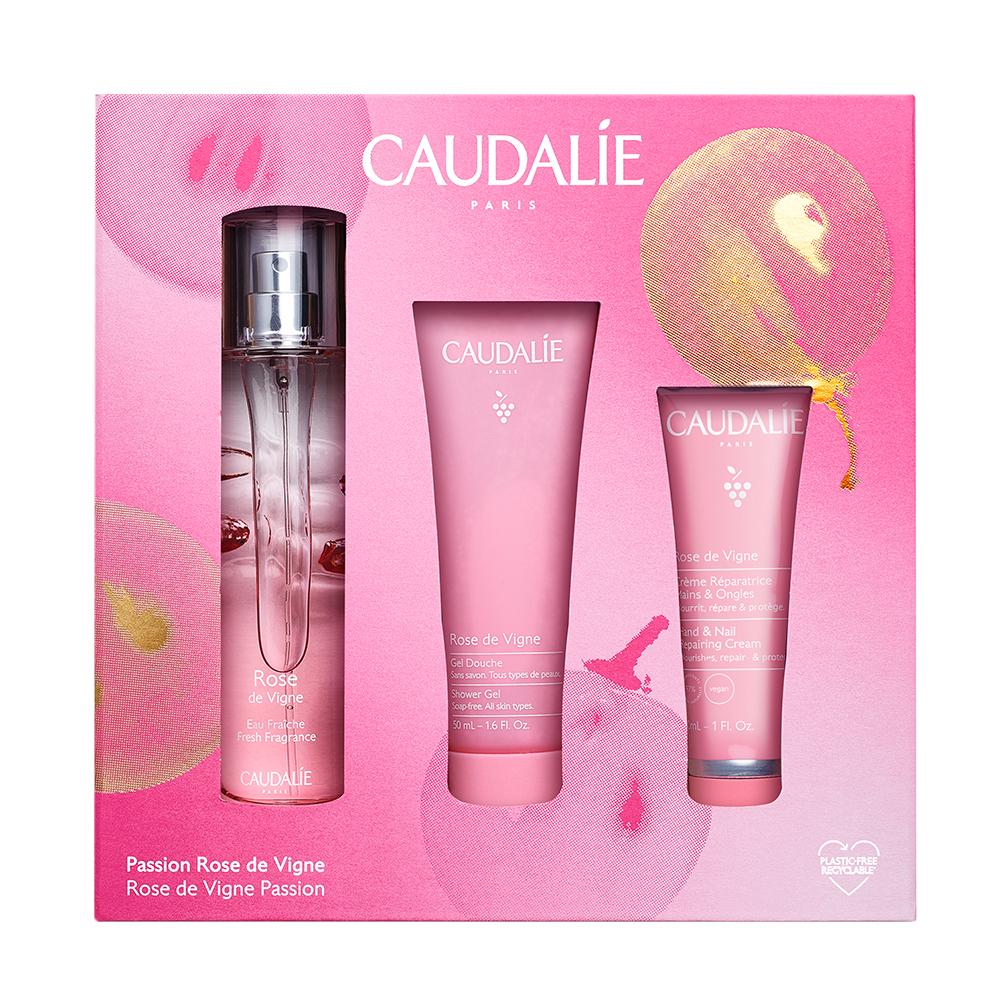 Caudalie Passion Rose De Vigne Σετ Περιποίησης με Γυναικείο Άρωμα Body Mist Fresh Fragrance 50ml και Δώρα Shower Gel 50ml και Hand & Nail Repairing Cream 30ml