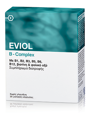 Eviol B-Complex Βιταμίνη για Ενέργεια, τα Μαλλιά & τo Δέρμα 30 μαλακές κάψουλες