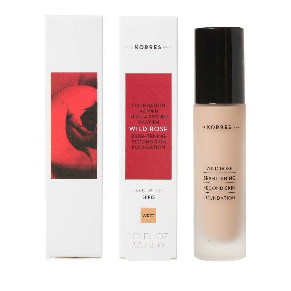 Korres Wild Rose Brightening Second Skin Liquid Make Up WRF2 SPF15 30ml