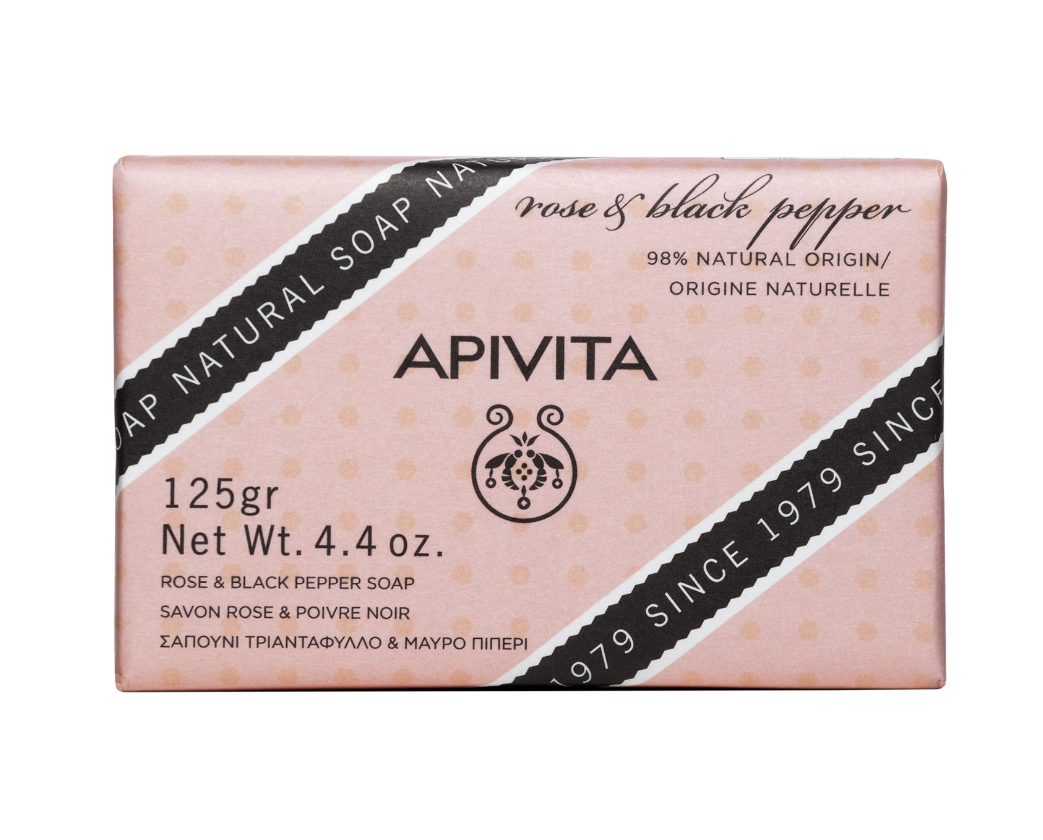 Apivita Rose & Black Pepper Natural Soap 125gr