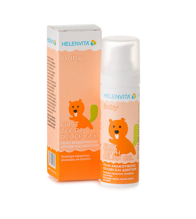 Helenvita Baby First Teeth Relief Gel Προϊόν για Ανακούφιση Ούλων Εκχύλισμα Χαμομηλιού, Γλυκόριζας και Ξυλιτόλης 30ml