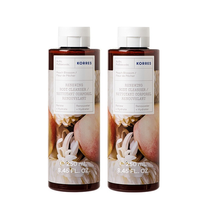 Korres Peach Blossom Αφρόλουτρο σε Gel Ανθoί Ροδακινιάς 2x250ml