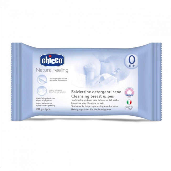 Chicco Μαντηλάκια Καθαρισμού Στήθους χωρίς Άρωμα 80τμχ