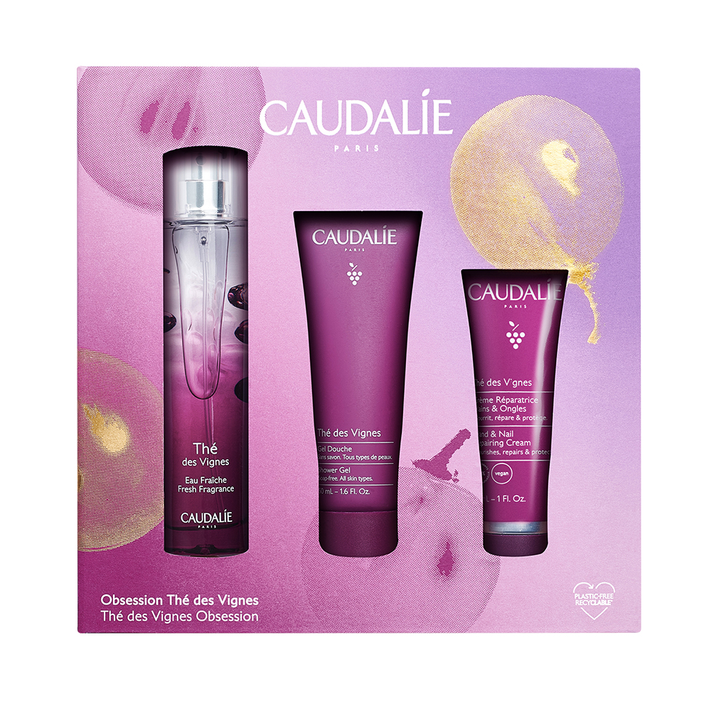 Caudalie Thé Des Vignes Σετ Περιποίησης με Γυναικείο Άρωμα Body Mist 50ml και Shower Gel 50ml και Hand & Nail Repairing Cream 30ml