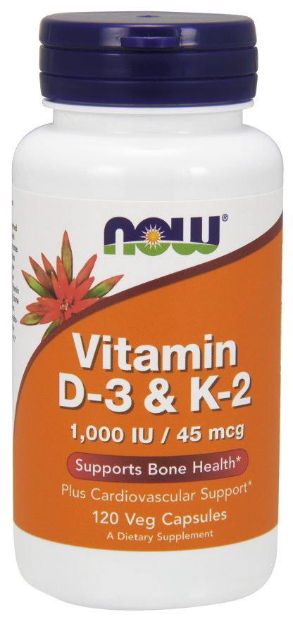 NOW Vit D-3 / K2 1000 IU/45 MCG  120 VCAPS