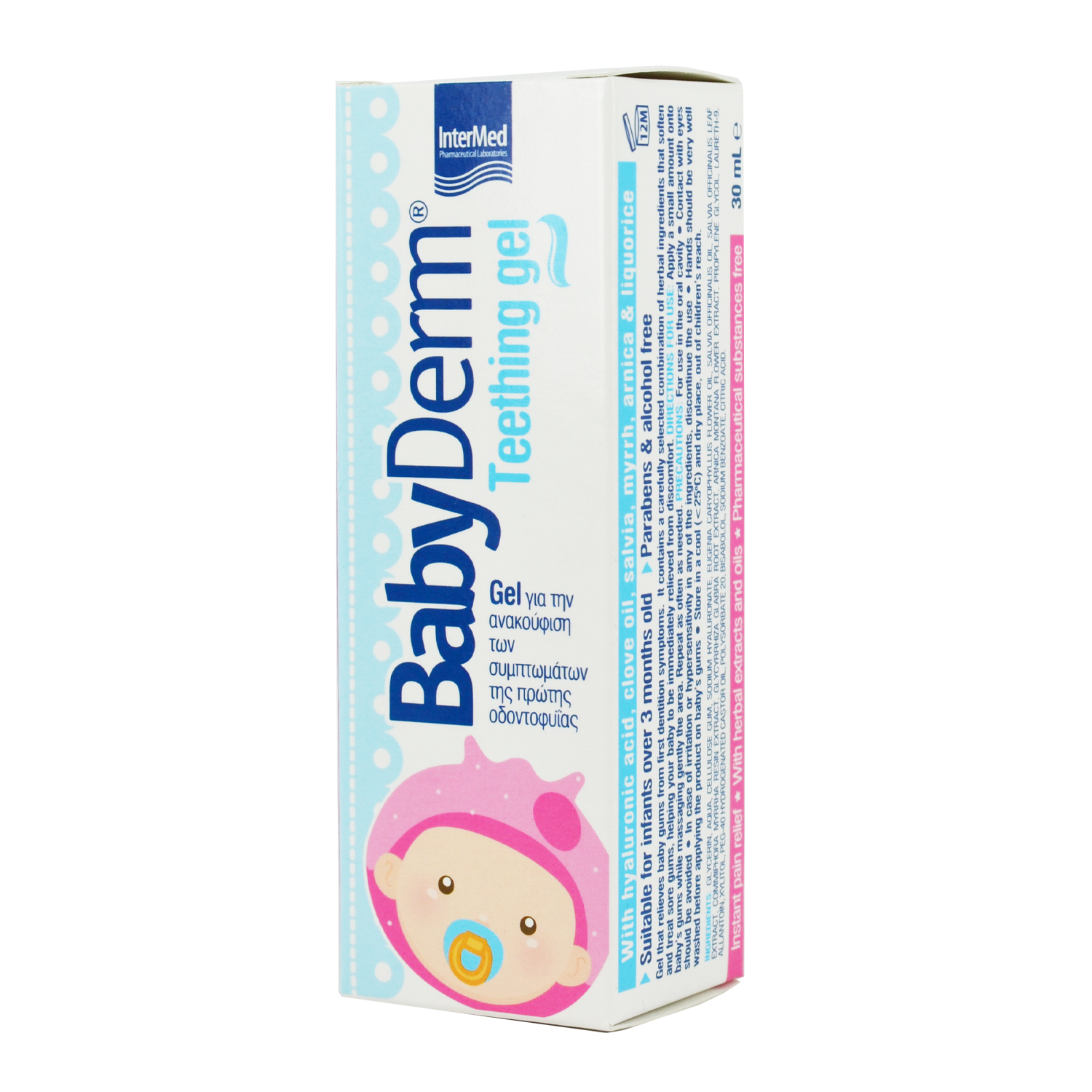 Intermed Babyderm Teething Gel Προϊόν για Ανακούφιση Ούλων 30ml 3m+