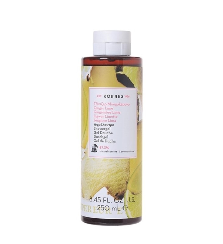 Korres Ginger Lime Αφρόλουτρο σε Gel Μοσχολέμονο 250ml