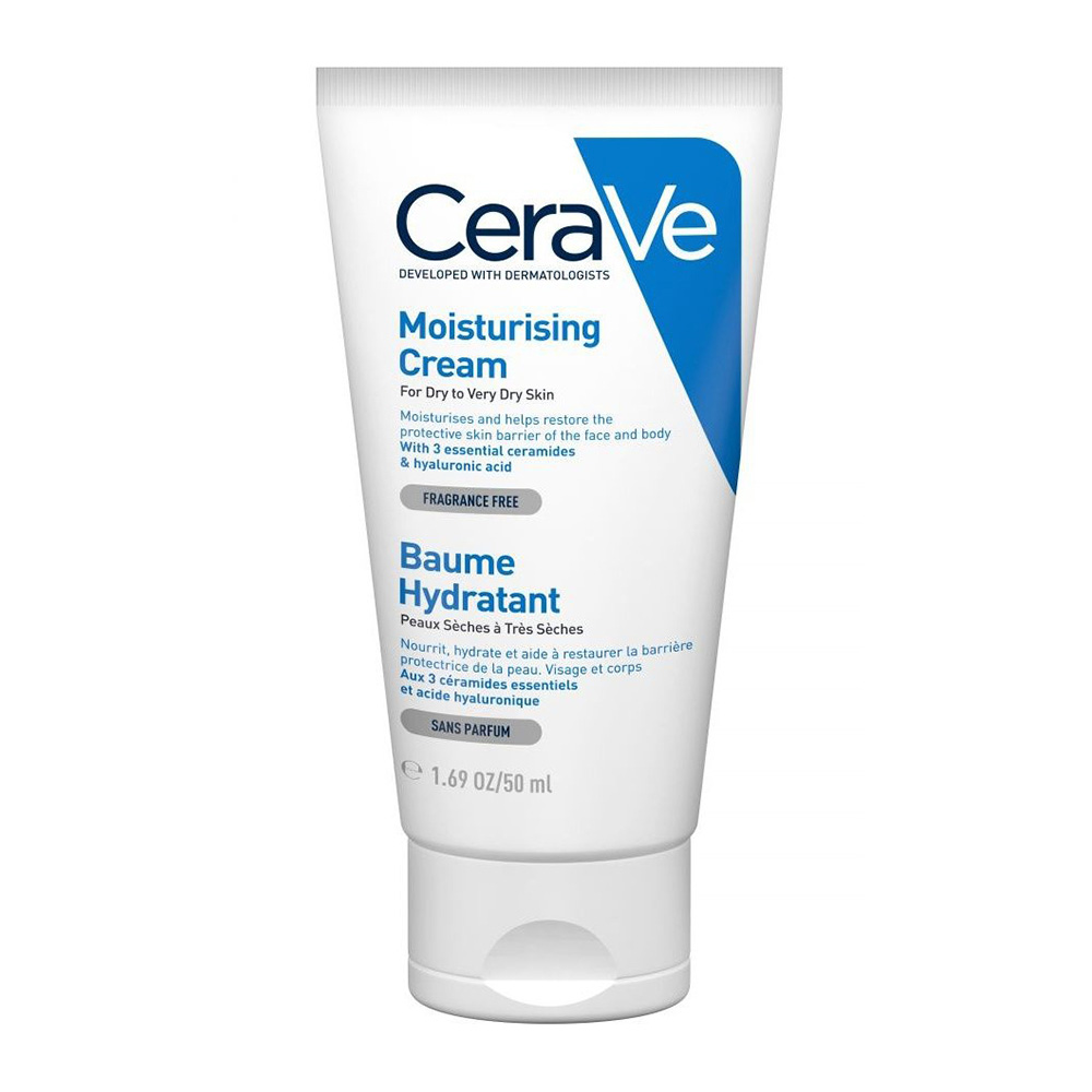 CeraVe Moisturising Ενυδατική Κρέμα Σώματος με Υαλουρονικό Οξύ για Ξηρές Επιδερμίδες 50ml