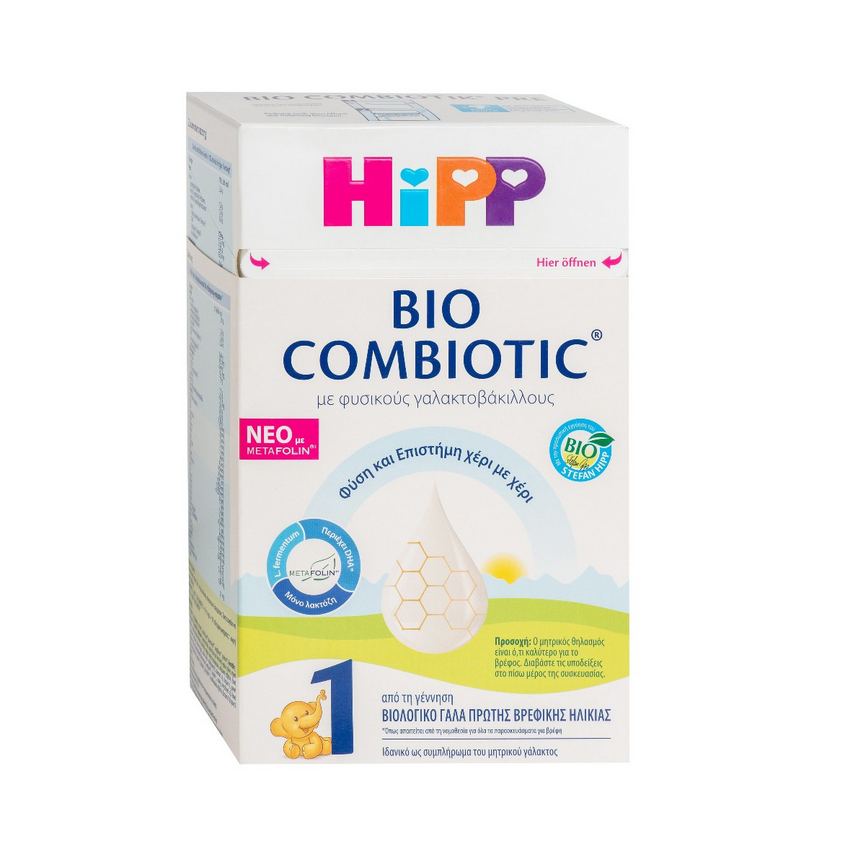 Hipp Γάλα σε Σκόνη Bio Combiotic No 1 Χωρίς Άμυλο 0m+ 600gr χωρίς Γλουτένη