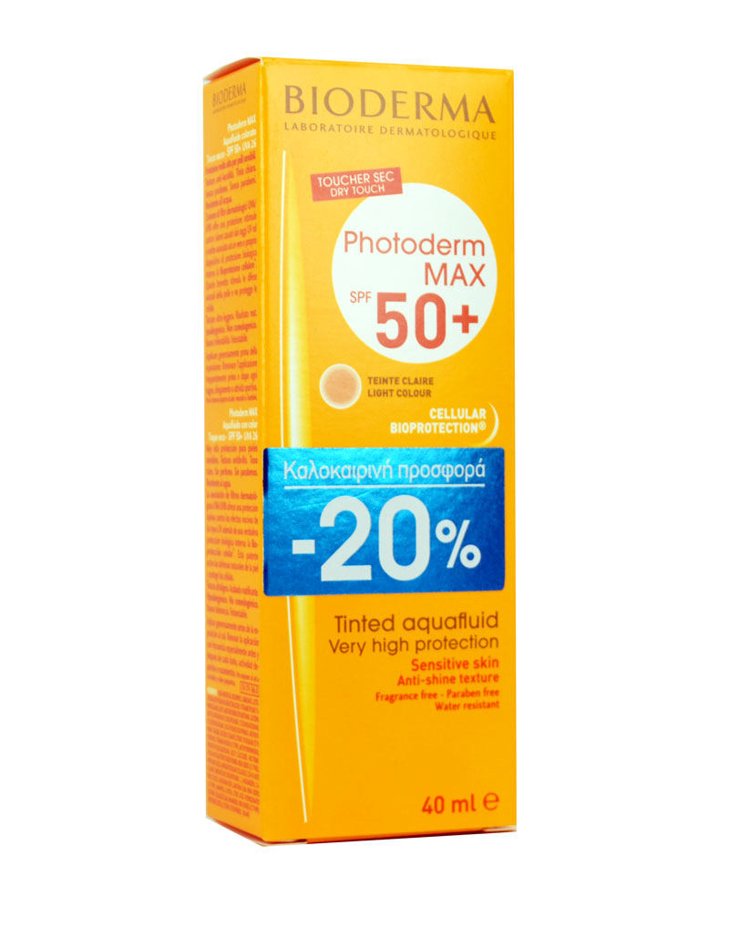 PBIODERMA PHOTODERM MAX AQUAFLUIDE TEINTE CLAIRE SPF 50 -20%