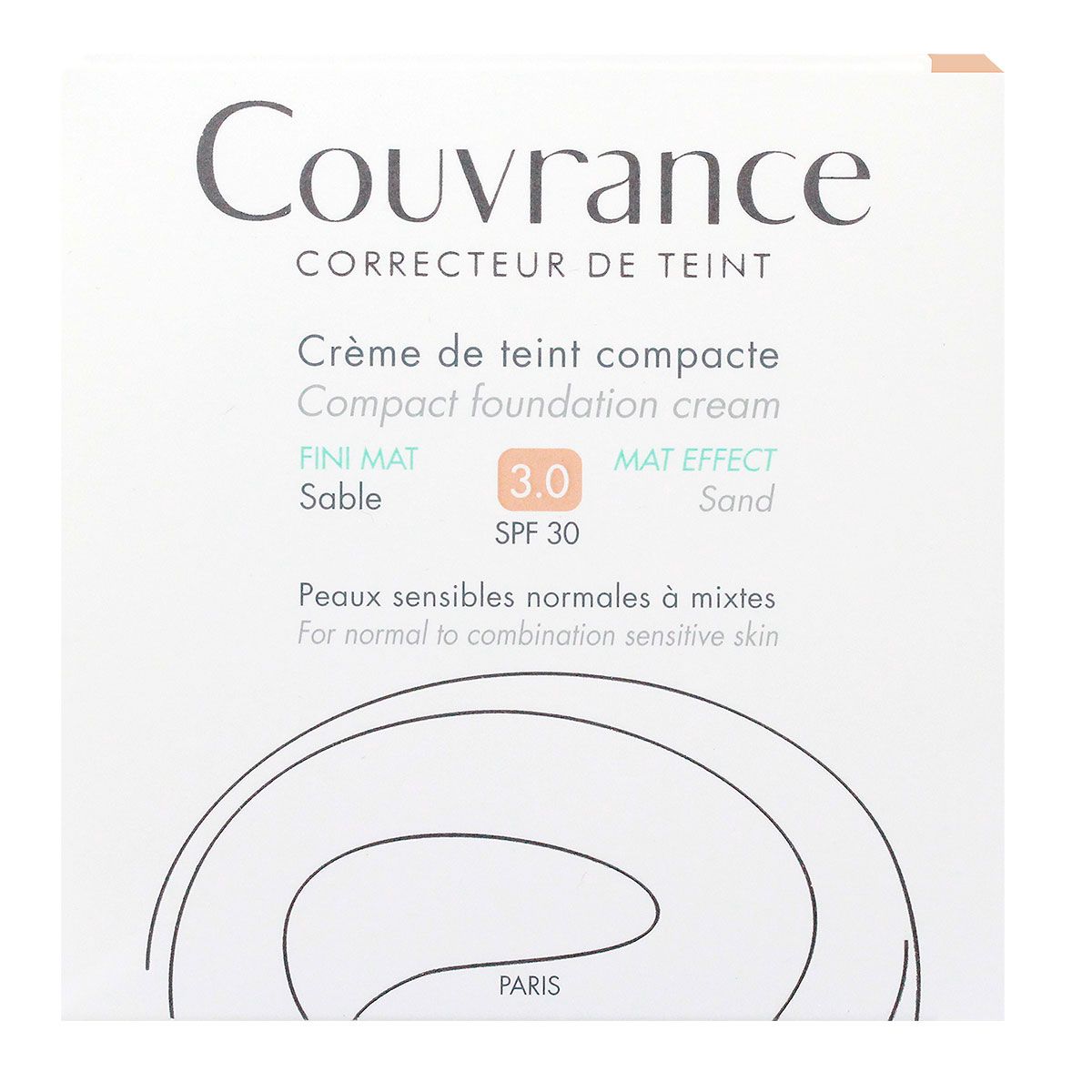 Avene Couvrance Creme de teint compacte FINI MAT SPF30 Sable 3.0 10g