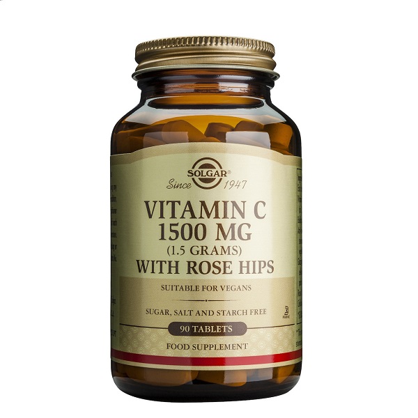 Solgar Vitamin C 1500mg with Rose Hips Ενέργεια & Ανοσοποιητικό 90tabs