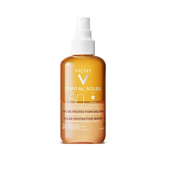 VICHY Capital Soleil Solar Protective Water Spray SPF50 Αδιάβροχη Αντηλιακή Λοσιόν για το Σώμα 200ml