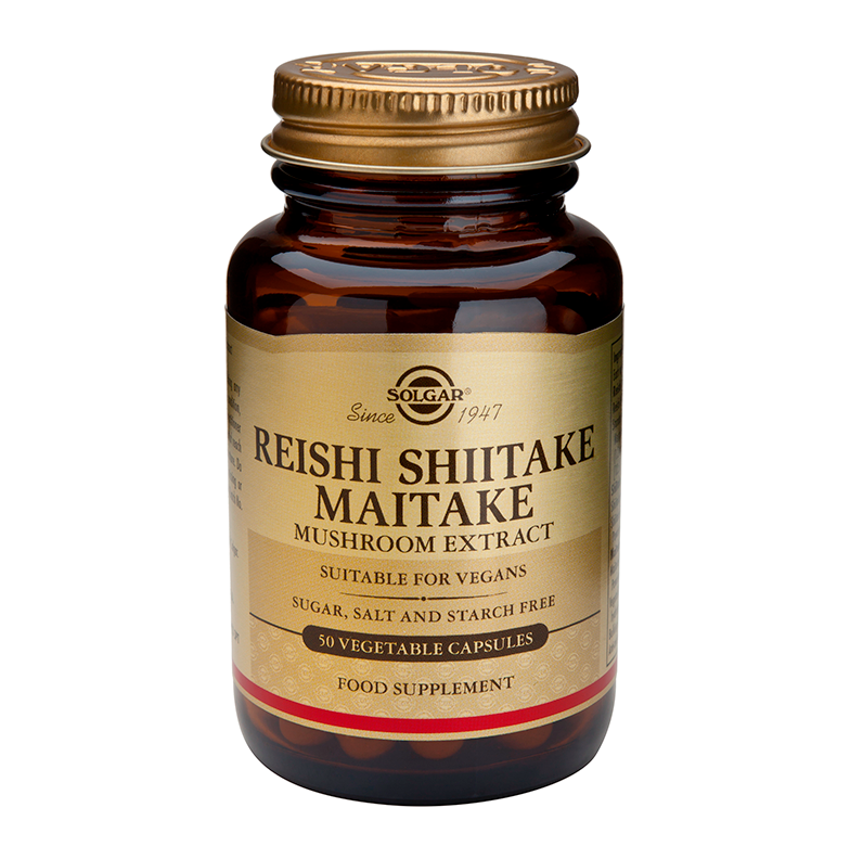 Solgar Reishi Shiitake Maitake Mushroom Extract Τόνωση Ανοσοποιητικού 50veg caps