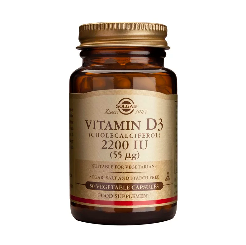 Solgar Vitamin D3 (Cholecalciferol) 2200iu Βιταμίνη για Ανοσοποιητικό 50veg caps