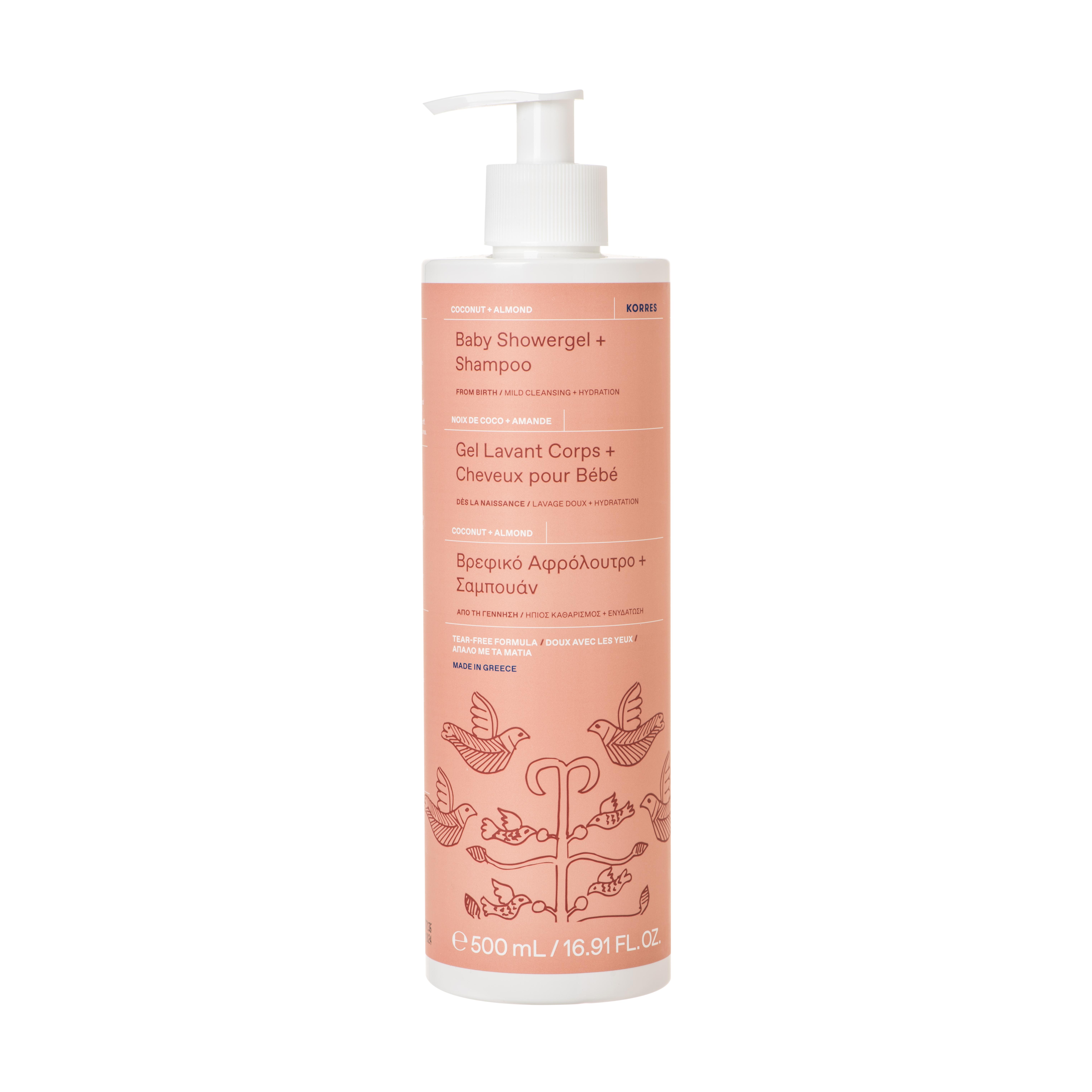 Korres Baby Showergel & Shampoo Coconut & Almond με Αντλία 500ml