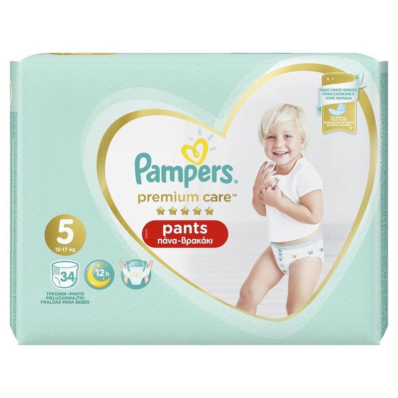 Pampers Premium Care Pants Πάνες Βρακάκι No. 5 για 12-17kg 102τμχ