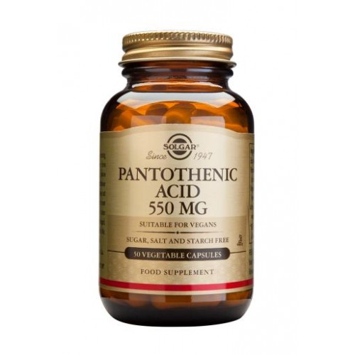 Solgar Pantothenic Acid 550mg Βιταμίνη για Ενέργεια 50veg caps