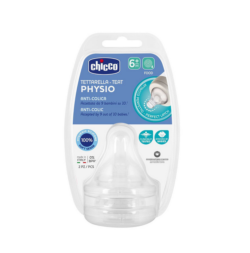 Chicco Physio Θηλές από Σιλικόνη Ροής Φαγητού για 6+ μηνών 2τμχ