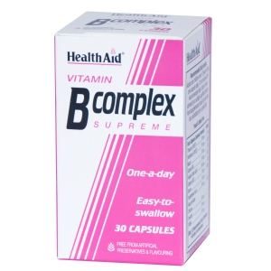 Health Aid Vitamin B Complex Supreme 30 caps Βιταμίνη για Ενέργεια, τα Μαλλιά & τo Δέρμα 30 κάψουλες