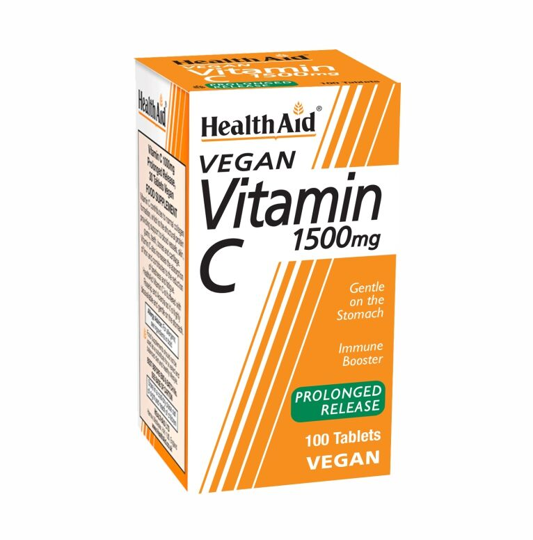 Health Aid Vitamin C Βιταμίνη για Ενέργεια & Ανοσοποιητικό 1500mg 100 ταμπλέτες