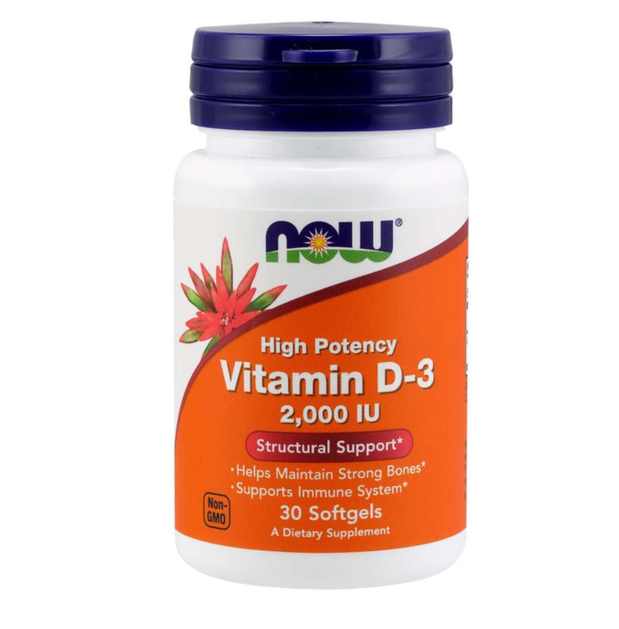 Now Foods Vitamin D-3 Βιταμίνη για Ανοσοποιητικό 2000iu 30 μαλακές κάψουλες