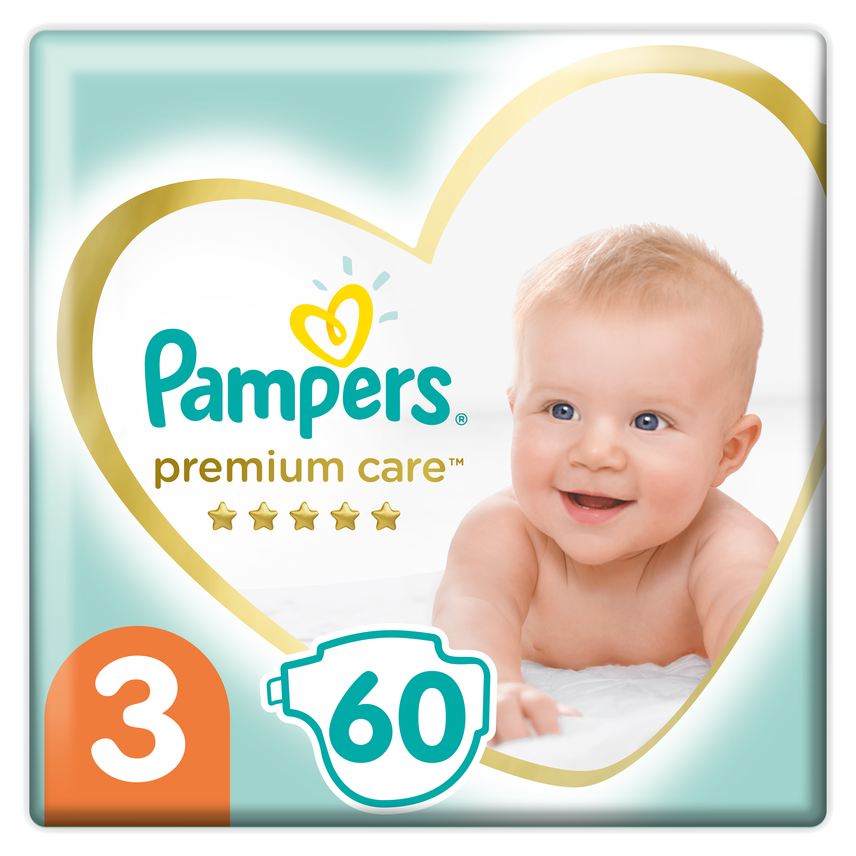 Pampers Premium Care Πάνες με Αυτοκόλλητο No. 3 για 6-10kg 60τμχ